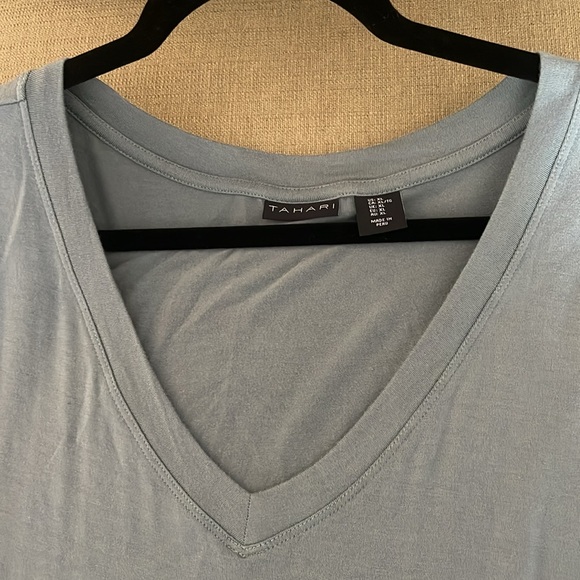 Tahari V-Neck T-Shirt Dress Sage Green size XL - Picture 8 of 9